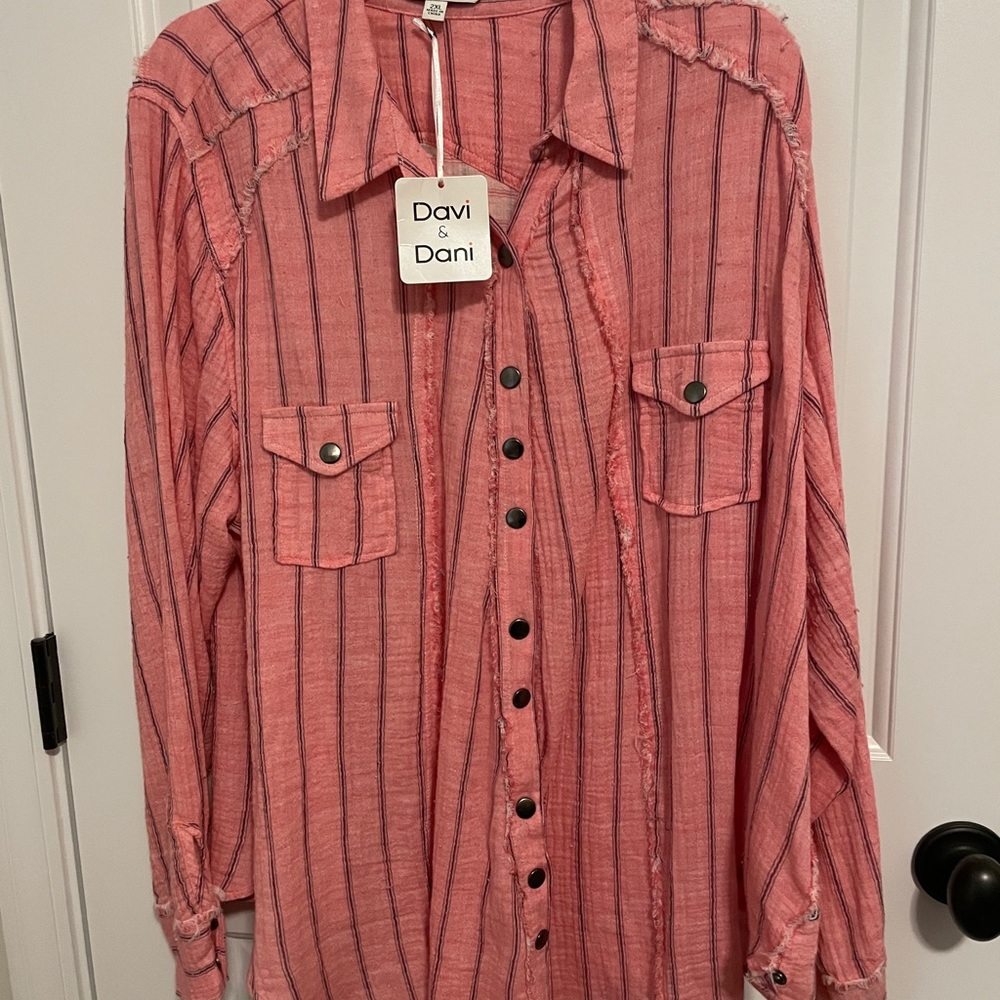 Long sleeve button down shirt by Davi and Dani